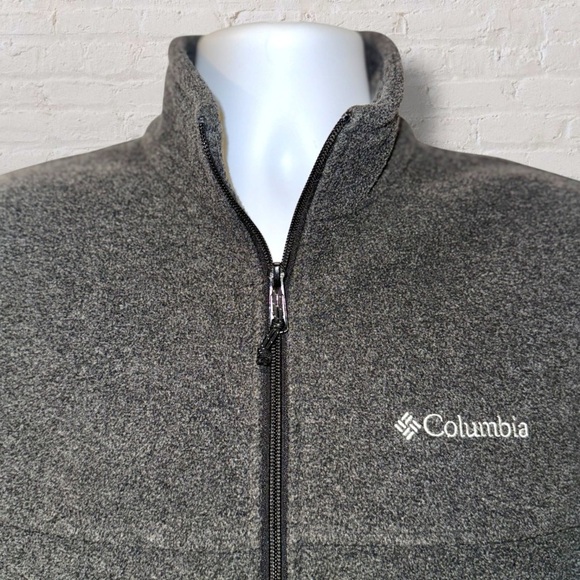 Columbia Men’s Sweater Fleece Vest Gray Charcoal Size Small Full Zip - Picture 6 of 9
